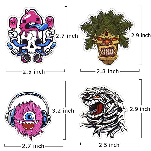 50 Pcs Horror Laptop Stickers, Car Bumper Stickers for Motorcycle Luggage Vinyl Graffiti Bomb Decals Skateboards Snowboard Awesome Travel Sticker Pack - Thumbnail 2