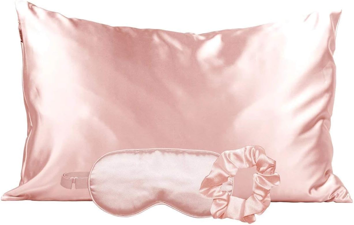 Kitsch Satin Sleep Set Includes 1 Satin Pillowcase, 1 Satin Eye Mask