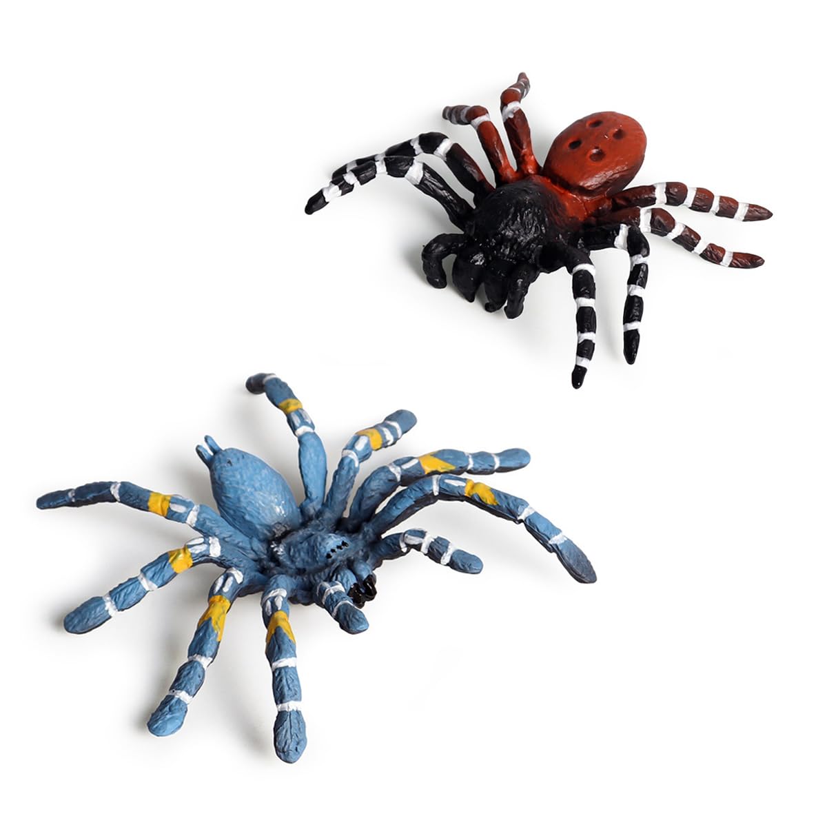 MAKFORT Chunky Spiders Figures Plastic Insect Figures Spider Scary Realistic Spider Figures Prank Props Plastic Toy Tarantula Blue Tarantula