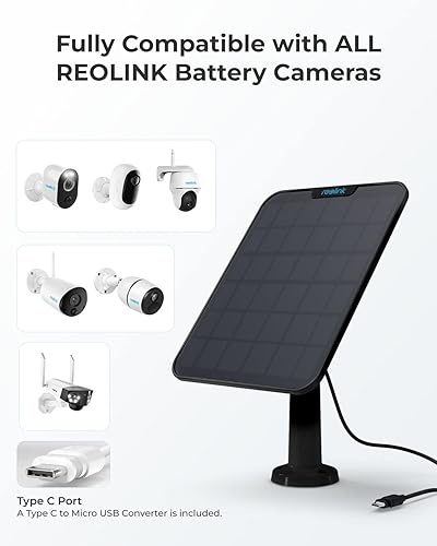 REOLINK Solar Panel Power Supply Designed for Reolink Home