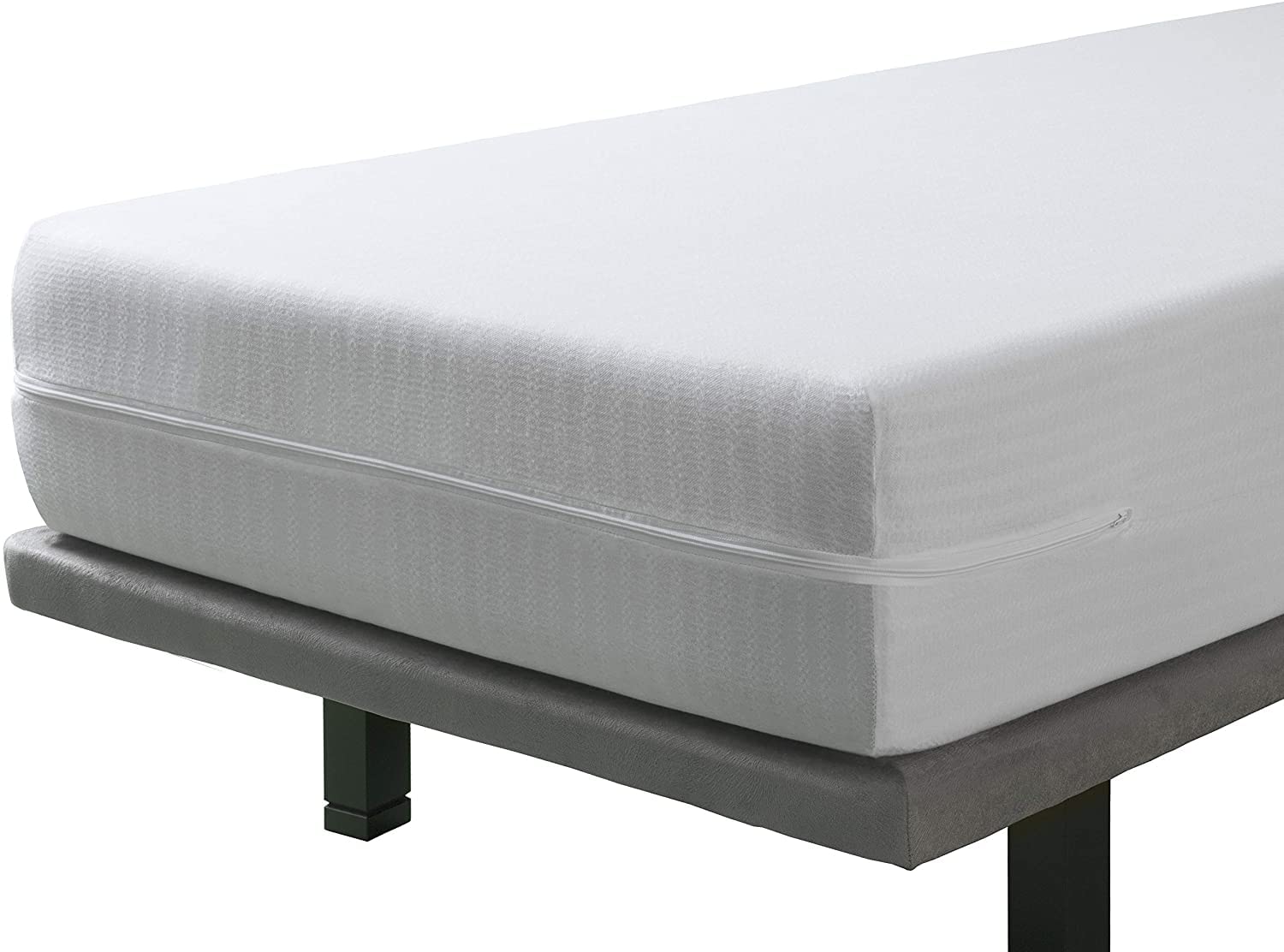 Velfont Mattress Encasement 90x190/200cm Single Size Resistant And Breathable Zipped 30cm Deep Fitted Skirt