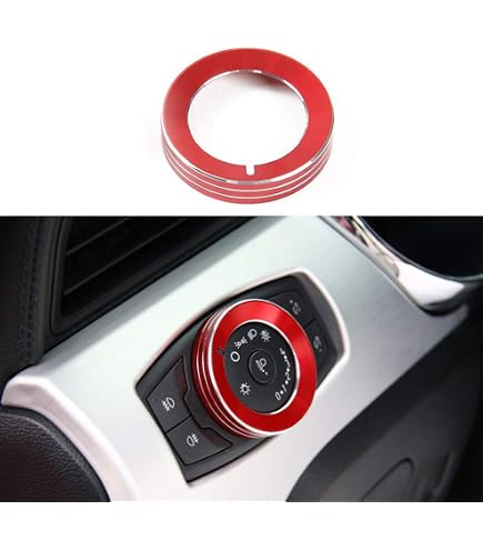 Blue Aluminum AC Knob Rings For Ford F150 XLT 2015-2019 - 4-Piece Interior Trim Set