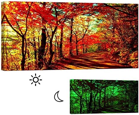 Painting on Canvas, Glow in the Dark Wall Art Framed Print, No Energy Use - A Wonderful Day 46 X 24 Inch