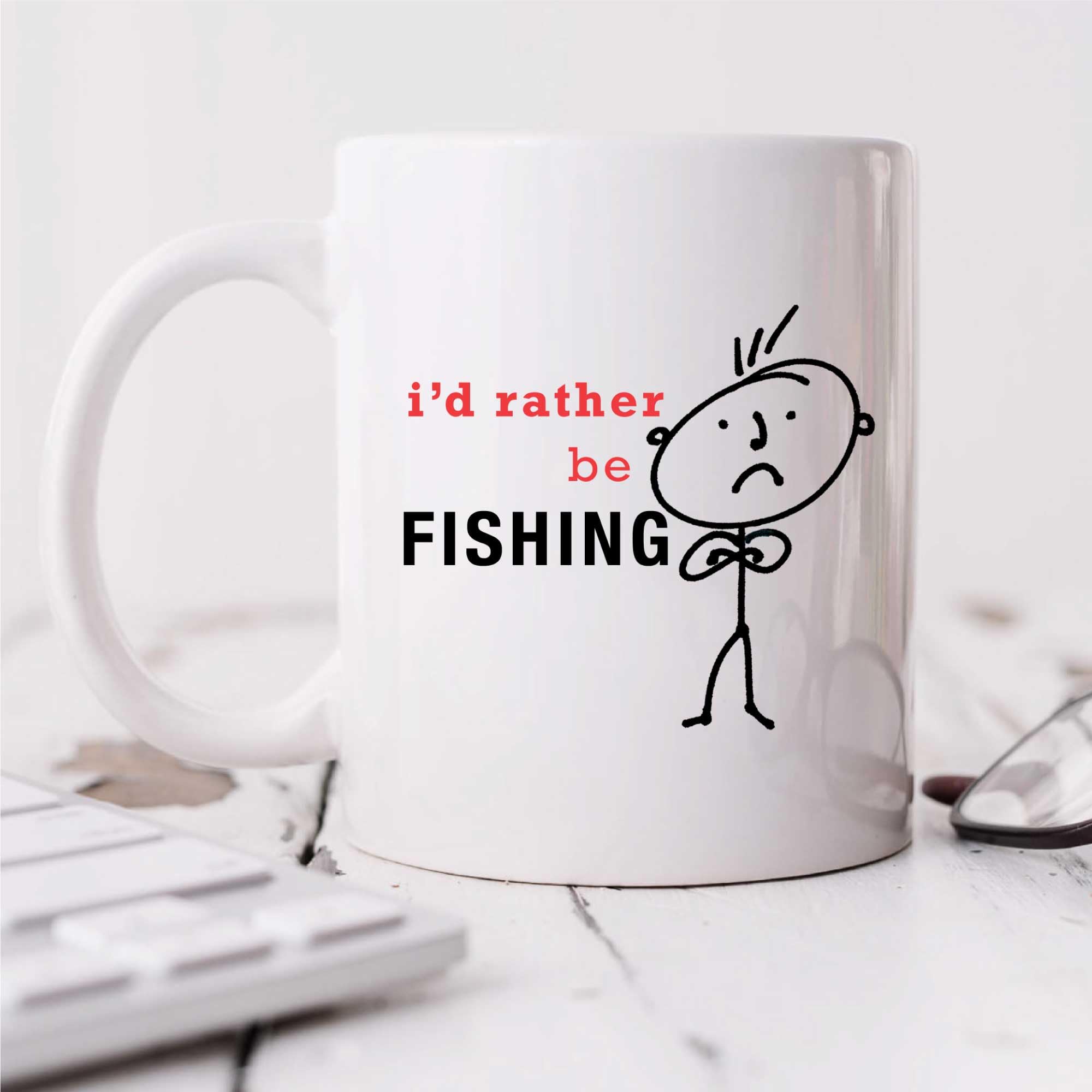 60 Second Makeover Limited Mens I'd Rather Be Fishing Mug Present Dad Boyfriend Man Gift Angling Angler