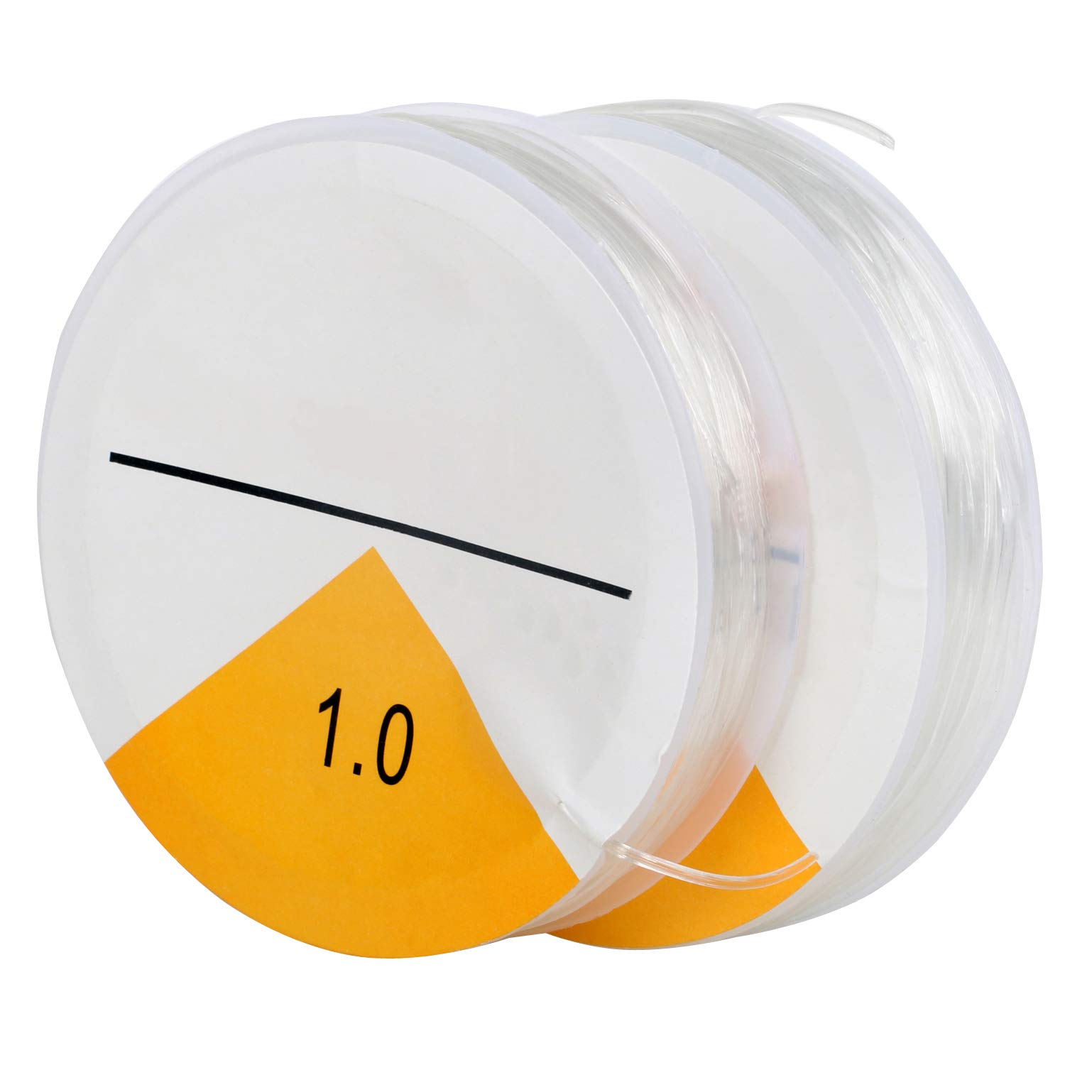 TRIXES 8M Clear Elastic Spool x2 – 1mm Strong & Stretchy Cord for Beading & DIY Jewellery Making – Thread Beads, Crystals or Clay onto this Nylon String to Create a Bracelet Necklace Anklet Ring