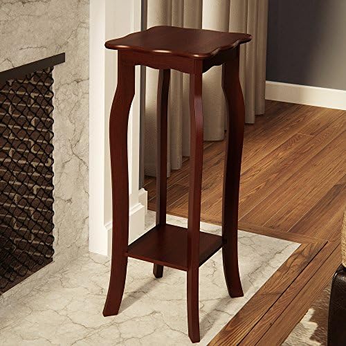 30" Transitional Eco Friendly Entryway Telephone/Plant Stand in Dark Walnut