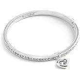 COACH Womens Stone Heart Charm Bangle Bracelet
