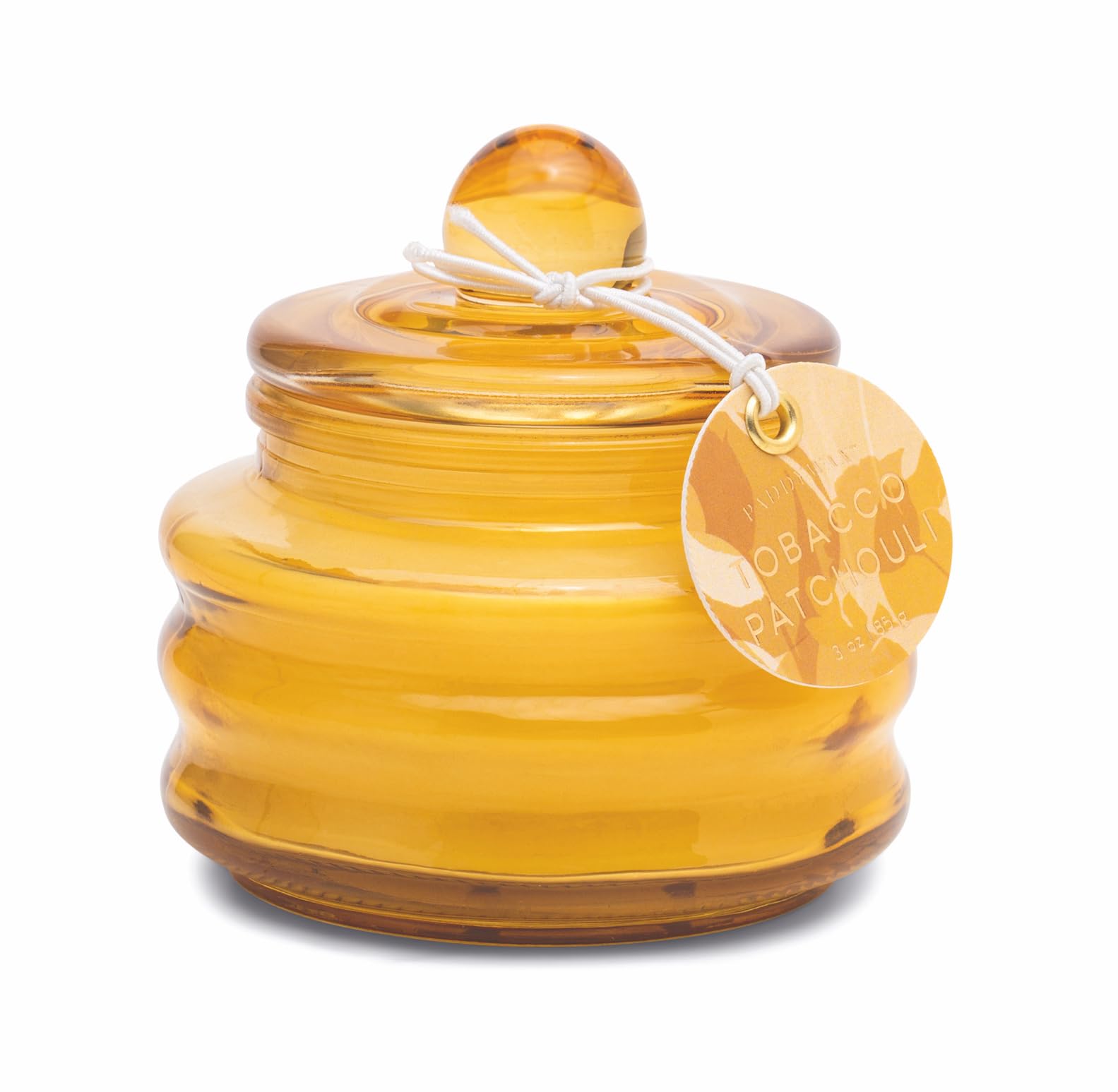 Paddywax Scented Candles Beam Collection Small Artisan Luxury Glass Jar Candle with Lid, 85g, Ochre - Tobacco Patchouli — image 1