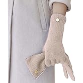 HARJJME 100% Organic Wool Gloves, Winter Long Gloves for Women, Touchscreen Wool Glove for Cold Weather