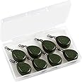 Carp Fishing Weights Sinkers, 4/8pcs Coated Tapered Flat Pear Fishing Sinkers with Swivels for Carp/Coarse Fishing Tackle 3 Colors