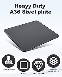 AOKLIT 2 Pcs 10" x 10"x1/4" Steel Plate, A36 Square