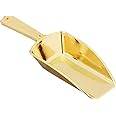Candy Scoop Set - Package of 12 Shiny Gold Plastic Scoops for Wedding and Party Candy Buffets