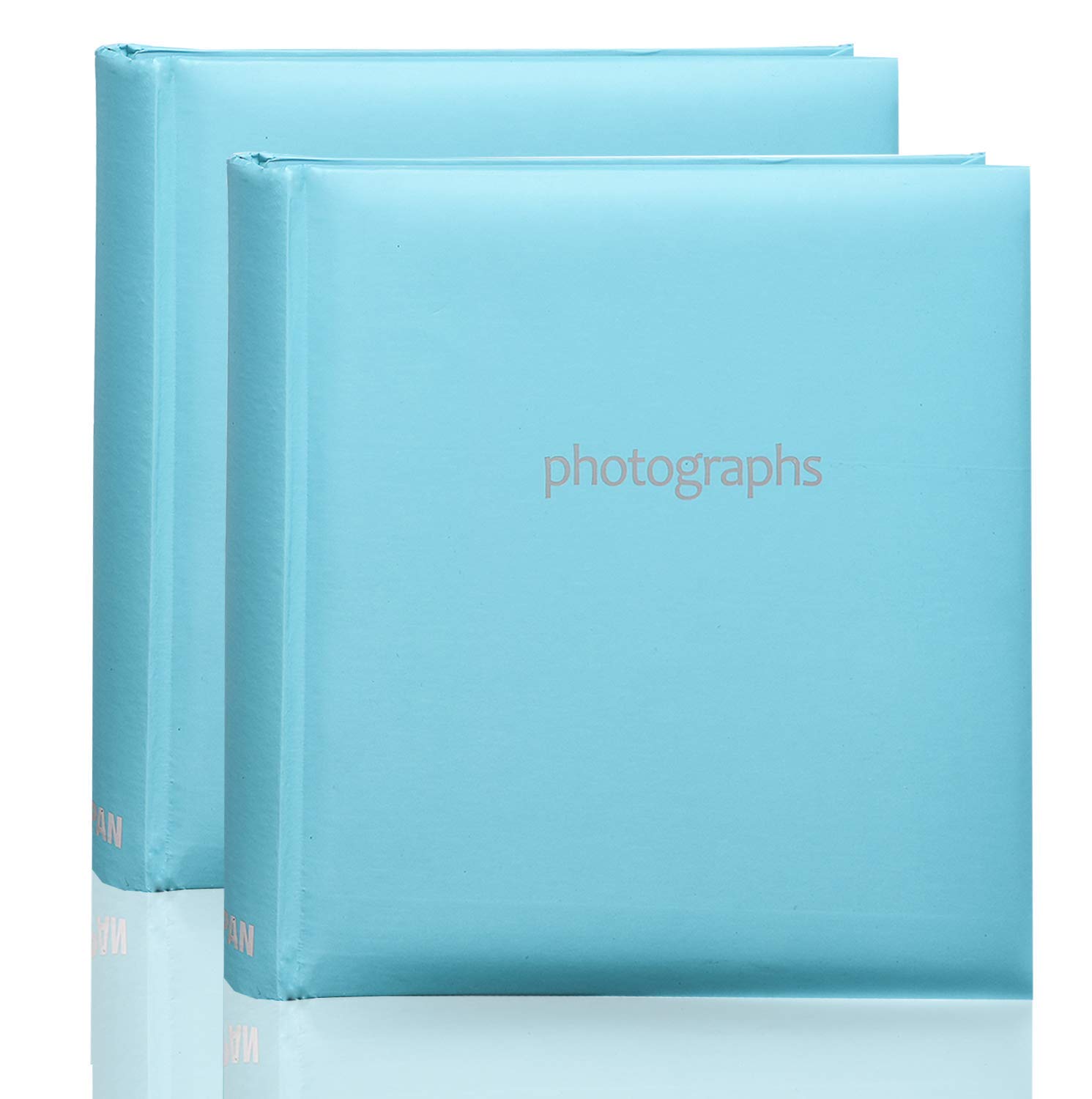 2 x Photo Album 200 6 X 4'' / 15 x 10 cm Photos Slip in Picture Album CD/DVD Pocket Memo Writing Area - Gifting Album by Arpan (Pastel Blue)