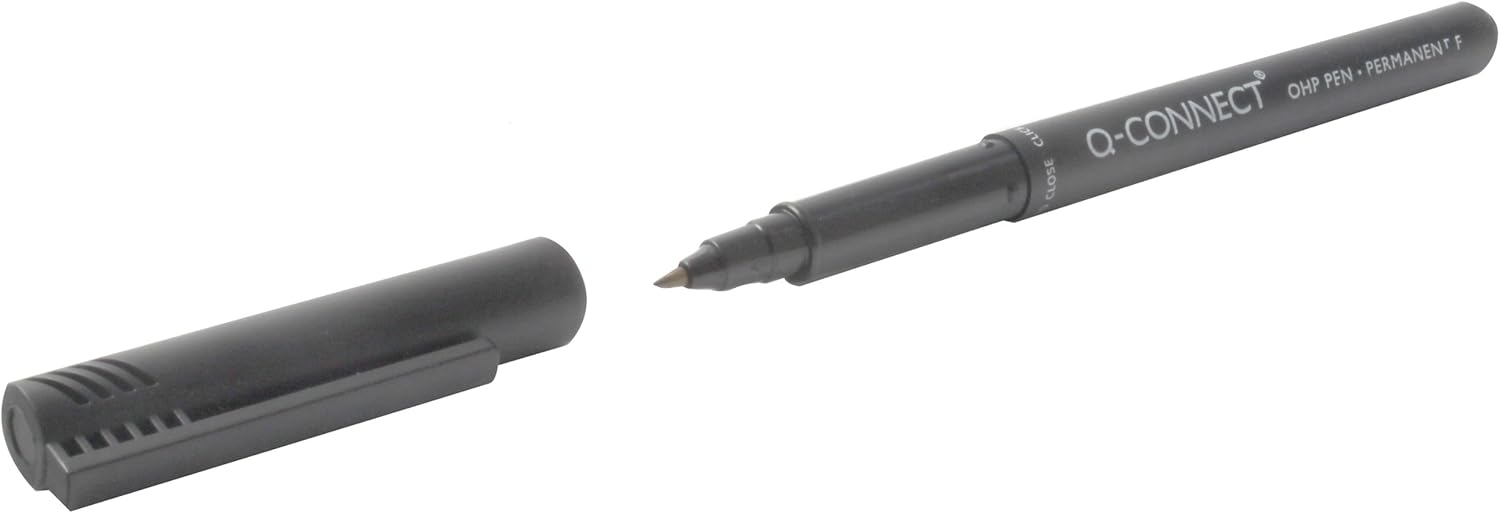 Q-Connect OHP Pen Permanent Fine Black (Pack of 10)