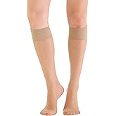 Paralinda 6 Pairs Women's Sheer Knee High Stockings with Comfort Top