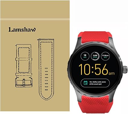 Amazon Lamshaw クラシックシリコーンバンド対応化石q元帥 スポーツバンド交換バンドベ ルト対応fossil腕時計q Marshalスマートウォッチ シリコーン レッド スマートウォッチアクセサリ 通販