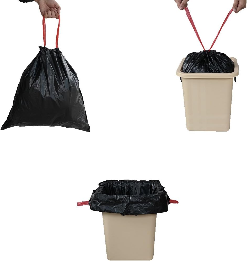 Black 110 Counts 5864B Begale 8 Gallon Drawstring Trash Bags