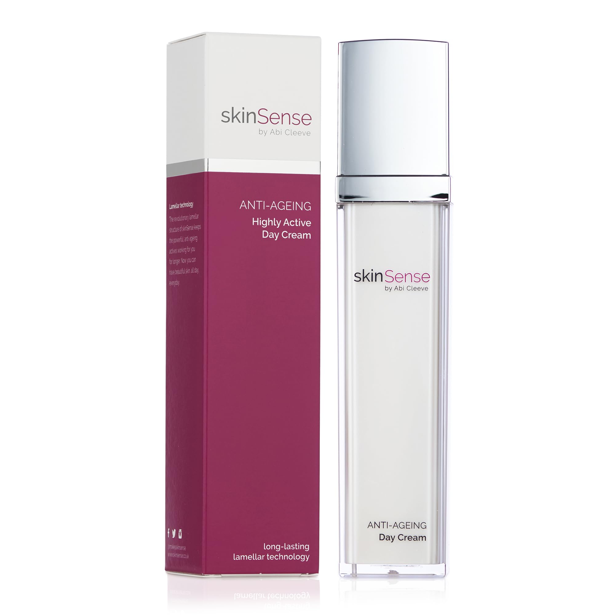 SkinSense Anti-Ageing Highly Active Day Cream 50ml, Anti Wrinkle Day Cream, Face Brightening Serum, Best Day Cream for Mature Skin, Anti-Ageing Moisturiser for Women