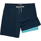 maamgic Mens Casual Shorts with Compression Liner 5/7 Inch Classic Fit Khaki Shorts