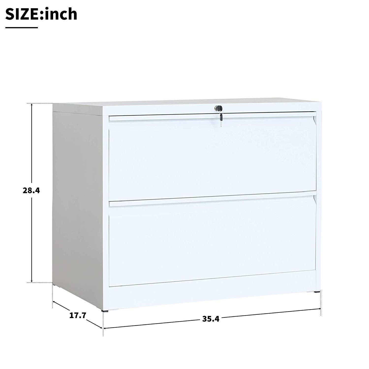 2 Drawer White Curve Handle Locking File Cabinet 2 Drawer Lateral Filing Cabinet Metal Key Lock 3 Drawer Office Horizontal Steel Organizer Vertical File Cabinets