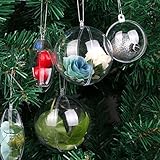 Clear Plastic Balls - Clear Fillable Ornaments - Fillable Balls Baubles - DIY Clear Acrylic Fillable Ornaments 25 pack - Empty Plastic Round balls Container for Party , Valentine's Day Decoration