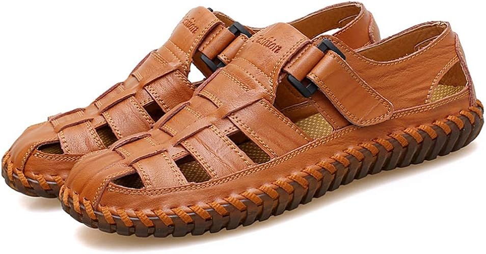 Amazon Lsjdln オフィスサンダル メンズ 大きいサイズ 革サンダル 合わせやすい つま先保護 耐衝撃 歩きやすい コンフォート カジュアル リラックス 排水デザイン 登山サンダル ビジネス 通勤用 通気 着脱簡単 スポーツサンダル Lsjdln ファッションサンダル
