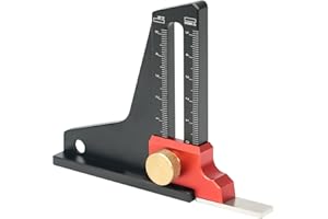 Aepiraza Height Gauge for Table Saw, Tablesaw Depth Measuring Ruler Aluminum Alloy Metric Scales Height Gauge Measuring Instrument for Saw Table and Ruler Trimming Machine Adjustmen (1Pc)