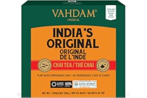 VAHDAM, India's Original Masala Chai Tea Bags (100 Count) No Added Flavoring | Blended w/Exotic Spices | Whole Leaf Tea Bags 