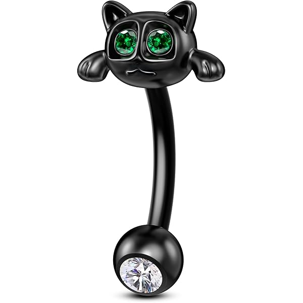 Anneau De Sourcil Araignée Noir - 8 Mm, Acier Chirurgical, Pour Piercing Sourcil, Cartilage, Tragus