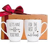 Couples Gifts Coffee Mugs Set of 2, Let's Have Coffee Together for the Rest of Our Lives Coffee Mugs, Mr and Mrs Gifts, Engagement Mr and Mrs Wedding Gift for Couple - Bridal Shower Engaged Couples Mu