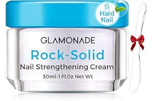 Glamonade Nail Strengthener And Growth: Nail Strengthening Cream To Harden Thin, Peeling Nails And Cuticle Treatment & Moisturizer For Dry Cracked Skin With Plant-Based Fresh Scent 1 oz