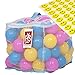 Flyspro 100 Phthalate BPA Free Crush Proof Plastic Balls, Variety of Colors, with A Zipper Bag. Free Bonus: 48 Fun Smiley Stickers for Children to Enjoy