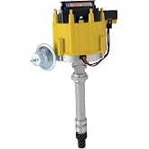 Proform Distributor, GM Performance, Magnetic Pickup, Vacuum Advance, HEI Style Terminal, Coil Included, Yellow, Chevy V8, Each