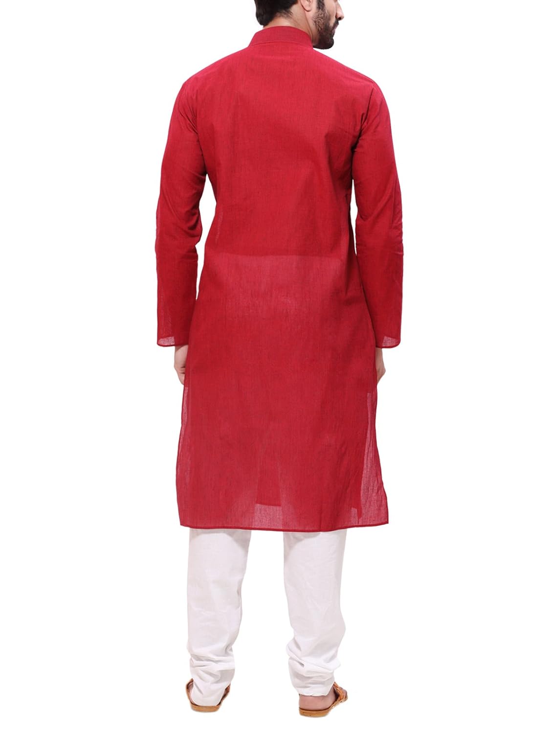 rg designers men's handloom red kurta pyjama