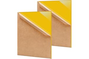 Eszeoee 2 Pack 12'' x 16'' Opaque Yellow Acrylic Sheet, 3mm Thick Acrylic Plastic Sheets Plexiglass Boards for Laser Cutting and DIY Craft Projects