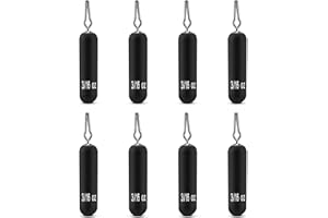 MadBite Tungsten Drop Shot Cylinder Weights, Fishing Sinkers, Sinks Quickly, 1.74 Times Heavier Than Lead Weights, Smaller Size, Cylinder Shape, Quick Connect