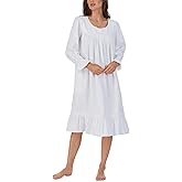 Eileen West Womens Sleepwear & Loungewear - Brushed Flannel Collection - 100% Cotton Long Sleeve Waltz Nightgown