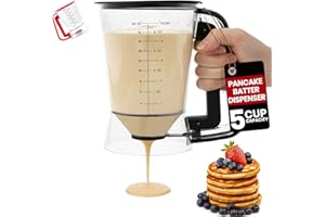 Eggssentials Pancake Dispenser for Batter - Pancake Mix Dispenser Cupcakes, and Muffins – Precision, Mess Free – Cake Mix Dis