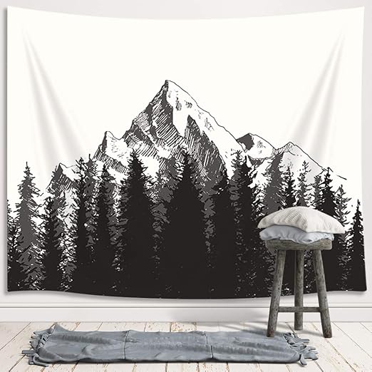 Dynh Primitive Tapestry Wall Hanging Fall Fir Forest Autumn Mountains Natural Premium Home Art Wall Decor Upgrade Tapestries For Bedroom Living Room