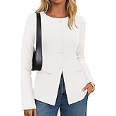 ZESICA Womens Business Casual Blazers Fall Long Sleeve Button Suit Jackets Office Work Outfits Fitted Blazer Clothes 2026