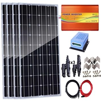 Amazoncom Auecoor 400 Watt Off Grid Solar Panel Kit