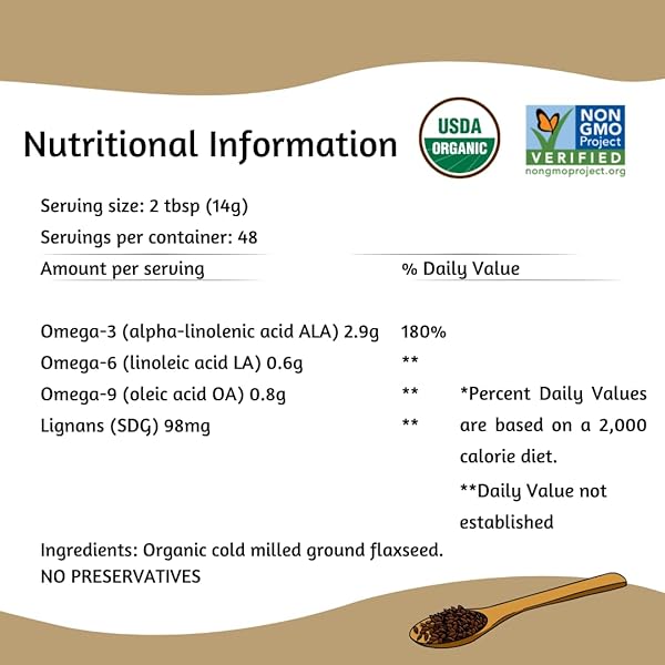 SPECTRUM ESSENTIALS ORGANIC GROUND FLAXSEED, GLUTEN FREE, 24 OZ
