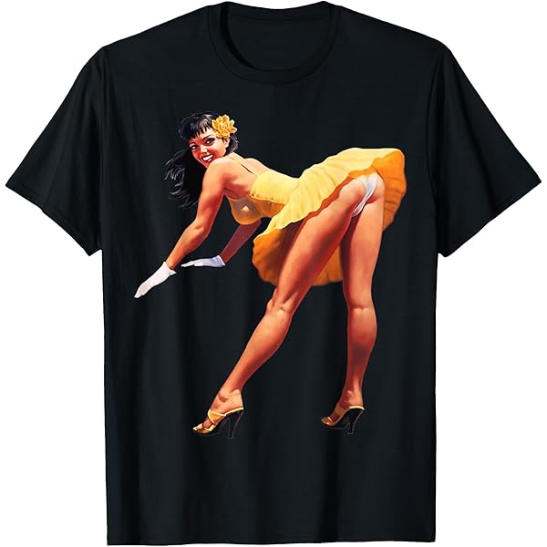 Amazon.com: Vintage design Sexy pinup style girl red socks t