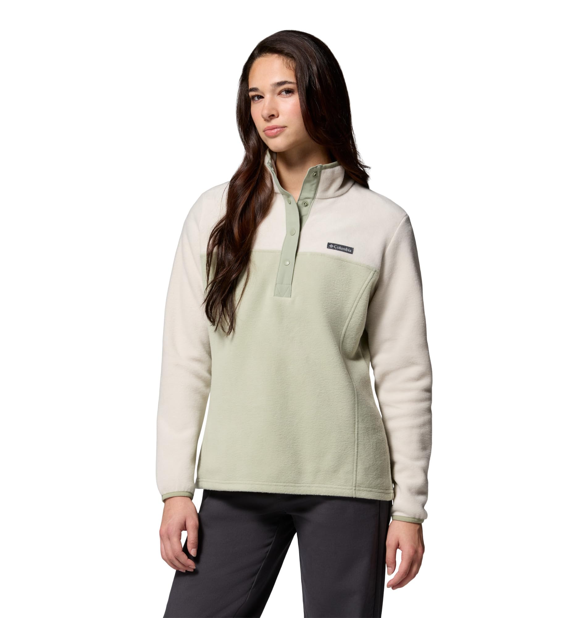 Columbia Women's Benton Springs Half Snap II Pull Over Fleece Jacket, Safari/Dark Stone, Small Image