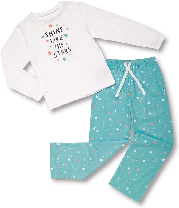 PajamaGram Teen Girls Pajamas Girls Pajamas, Aqua Stars, 10 Amazon