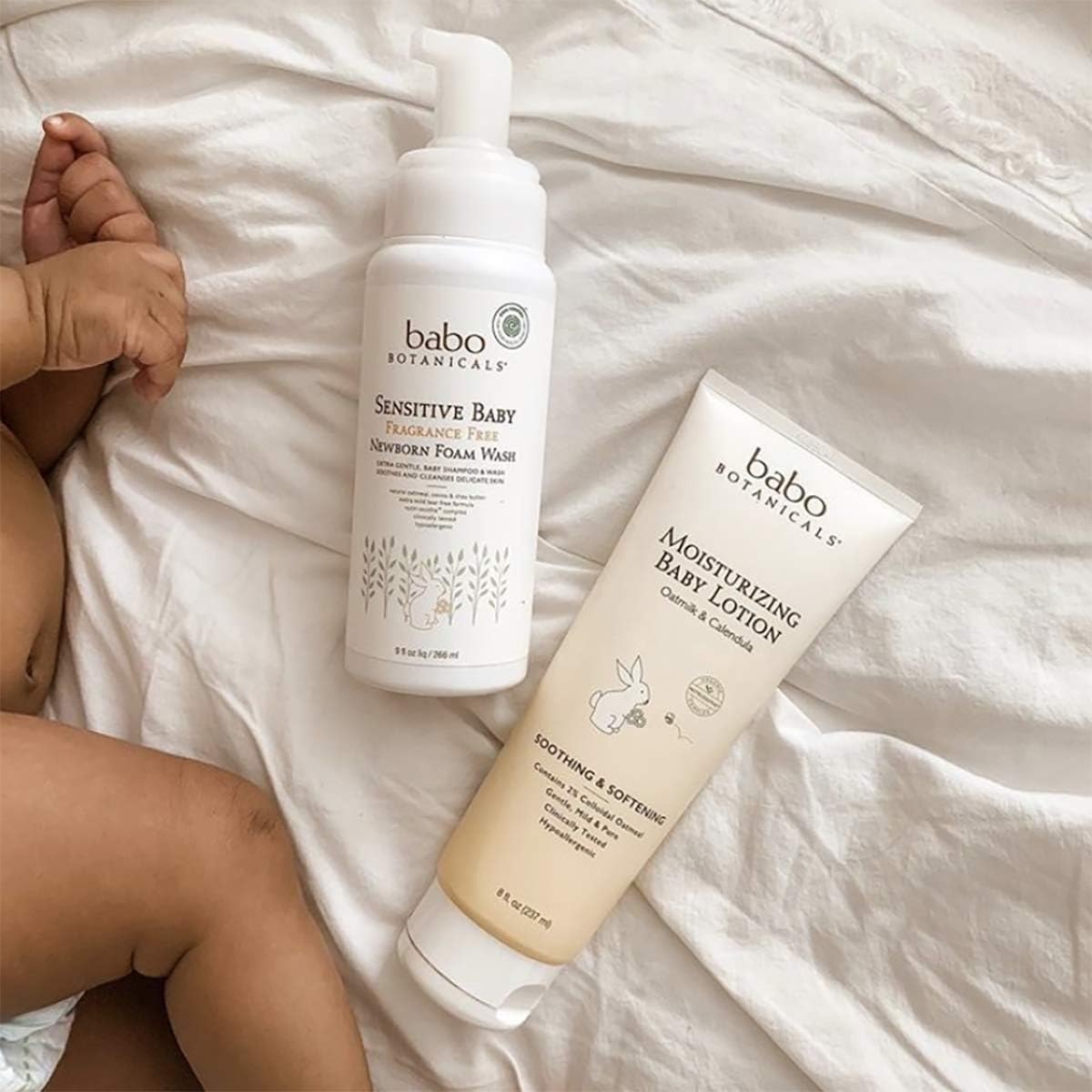 Babo Botanicals Moisturizing Baby Lotion, Non-Greasy, Hypoallergenic, , Multi, Oatmilk Calendula, 8 Fl Oz: Beauty