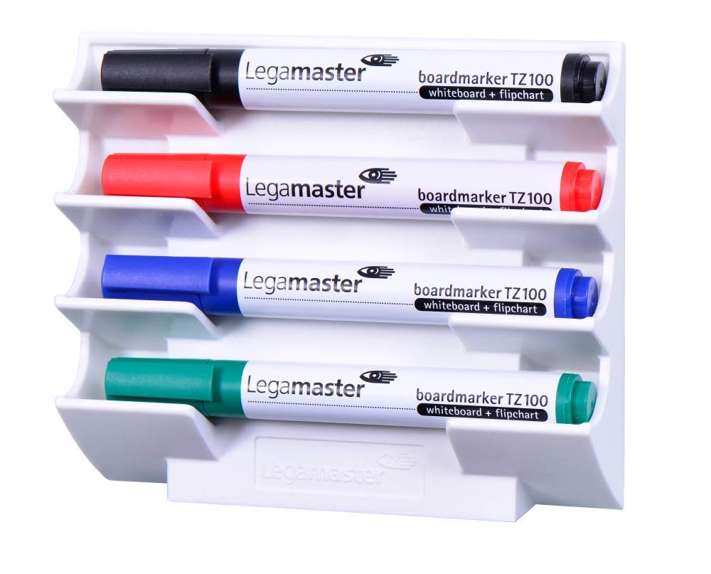 Legamaster Magnetic Whiteboard Marker Holder - White - Ideal for Clean-Desk Policies