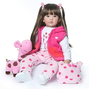 FidgetGear 60cm Boneca Reborn Soft Silicone Vinyl Doll Soft Silicone Reborn Baby Doll Newborn Lifelike Bebes Reborn Dolls