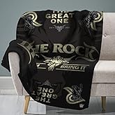 Sleep Squad WWE The Rock 60 x 80 Rachel Plush Blanket Wrestling Legend Super-Soft Throw