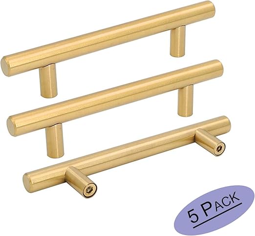 5pack Gold Cabinet Pulls 3 5 Inch Brass Drawer Pulls Goldenwarm